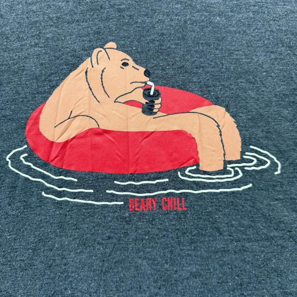 The North Face T-Shirt Womens Beary Chill Graphic Charcoal Grey Medium Standard - Picture 3 of 7